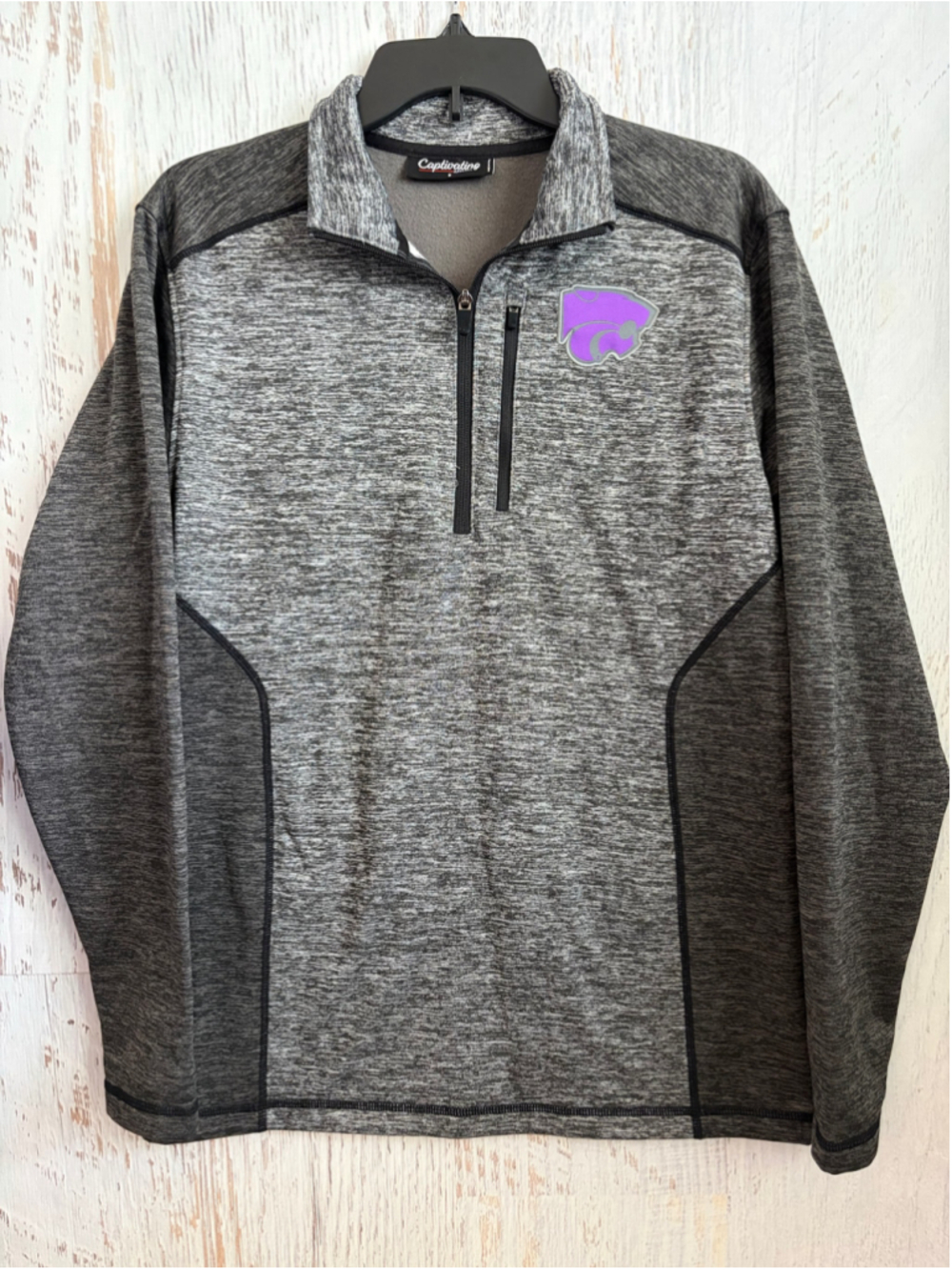 Men's Captivating Apparel Kansas State Wildcats Quarter-zip Pullover Size S